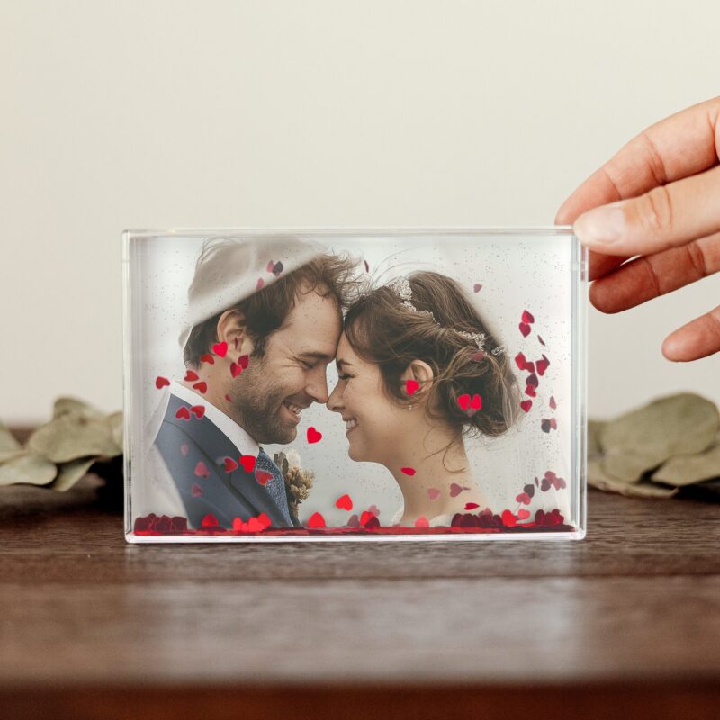 Bild von   schneekugel mit foto rechtecjpg | Individuelle 🎁 persönliche 🎁 personalisierte Geschenke bedruckt ▪ bestickt ▪ graviert