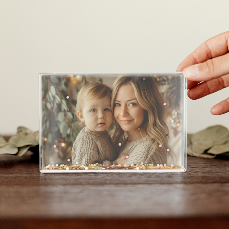 Bild von   schneekugel mit foto rechtecpng | Individuelle 🎁 persönliche 🎁 personalisierte Geschenke bedruckt ▪ bestickt ▪ graviert