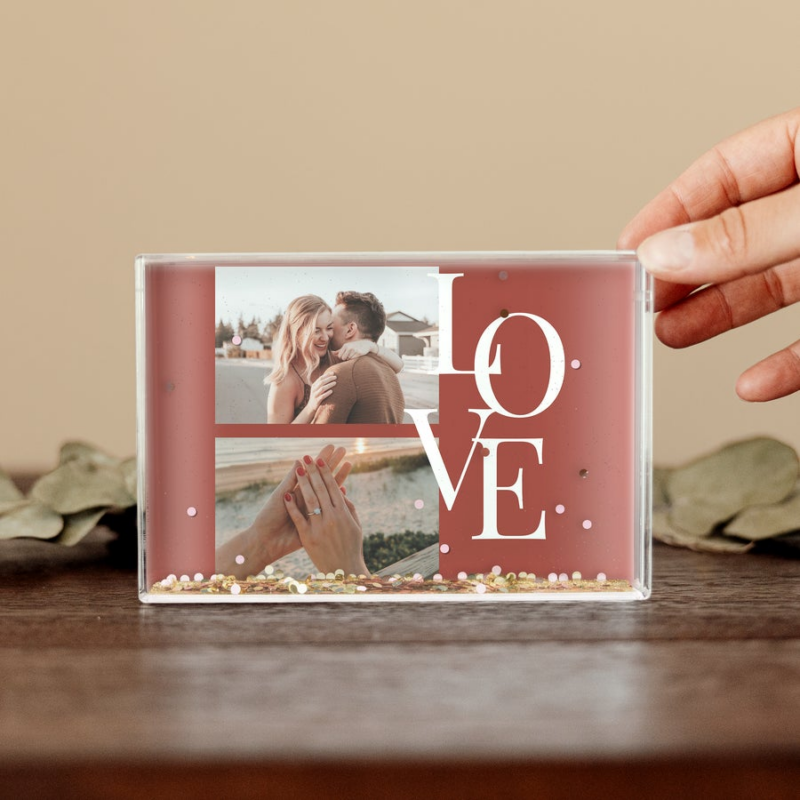 Bild von   schneekugel mit foto rechtecpng | Individuelle 🎁 persönliche 🎁 personalisierte Geschenke bedruckt ▪ bestickt ▪ graviert