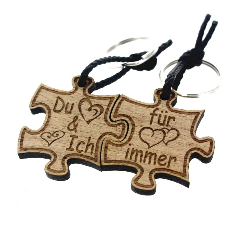 Bild von   gravur partner set schluesselajpg | Individuelle 🎁 persönliche 🎁 personalisierte Geschenke bedruckt ▪ bestickt ▪ graviert