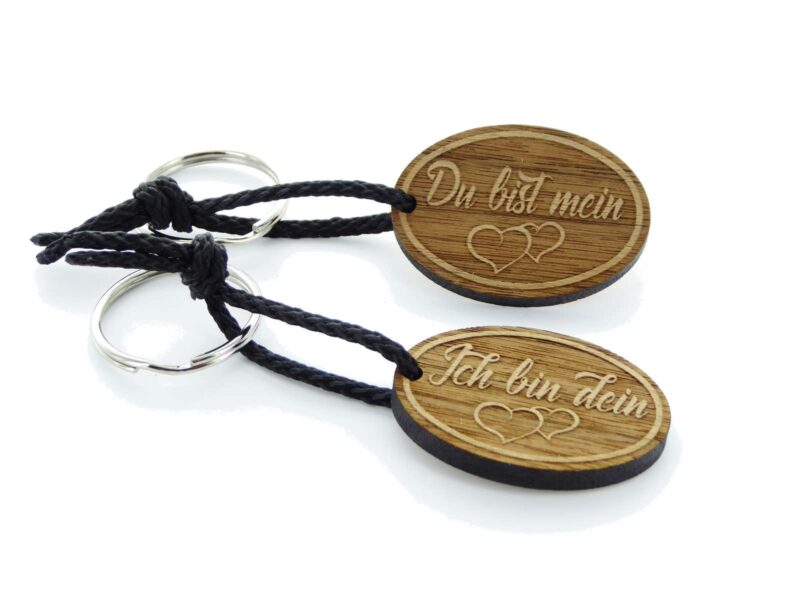 Bild von   gravur partner set schluesselajpg | Individuelle 🎁 persönliche 🎁 personalisierte Geschenke bedruckt ▪ bestickt ▪ graviert