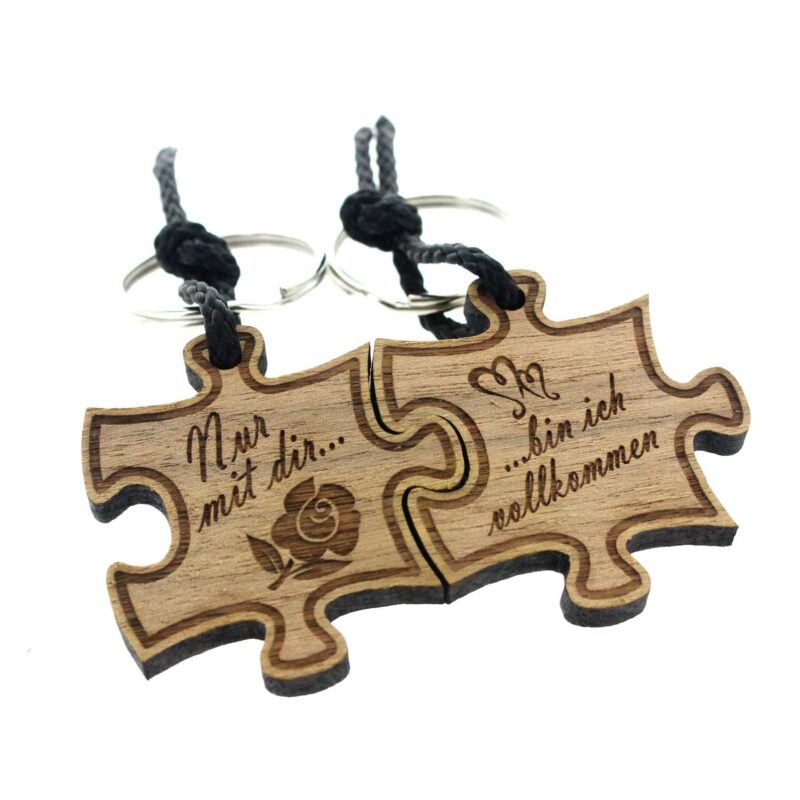 Bild von   gravur partner set schluesselajpg | Individuelle 🎁 persönliche 🎁 personalisierte Geschenke bedruckt ▪ bestickt ▪ graviert