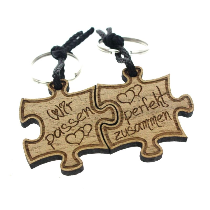 Bild von   gravur partner set schluesselajpg | Individuelle 🎁 persönliche 🎁 personalisierte Geschenke bedruckt ▪ bestickt ▪ graviert
