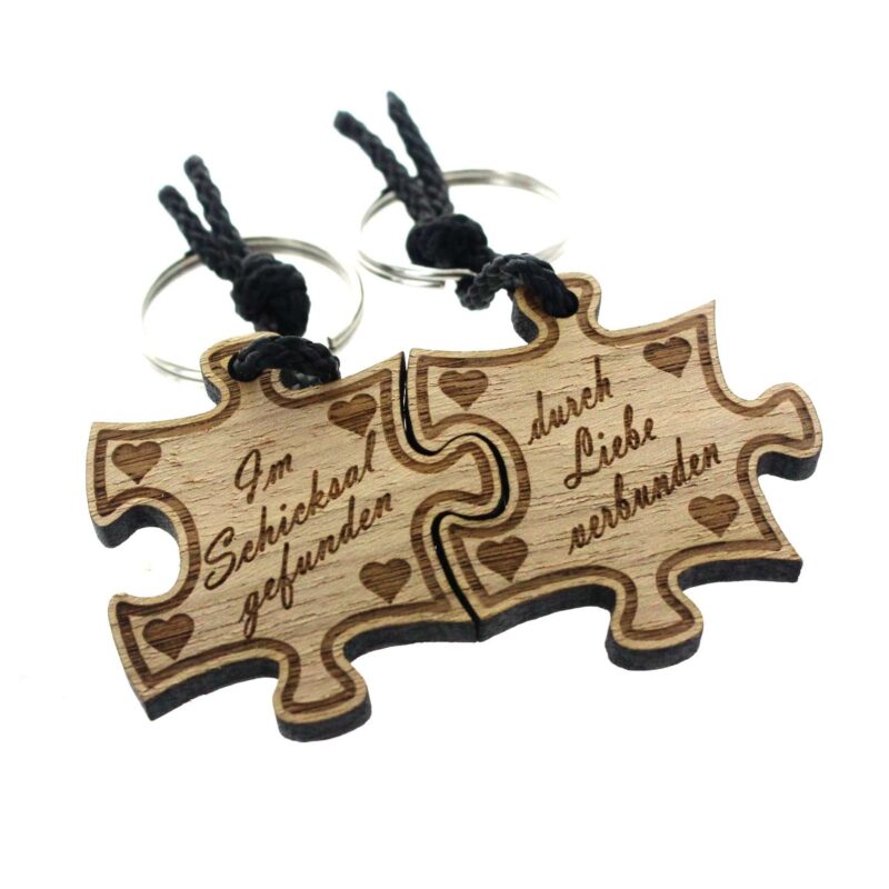 Bild von   gravur partner set schluesselajpg | Individuelle 🎁 persönliche 🎁 personalisierte Geschenke bedruckt ▪ bestickt ▪ graviert