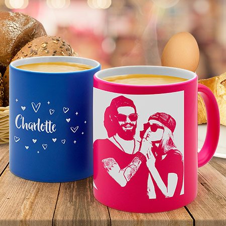 Bild von   neon tasse mit gravur  mljpg | Individuelle 🎁 persönliche 🎁 personalisierte Geschenke bedruckt ▪ bestickt ▪ graviert