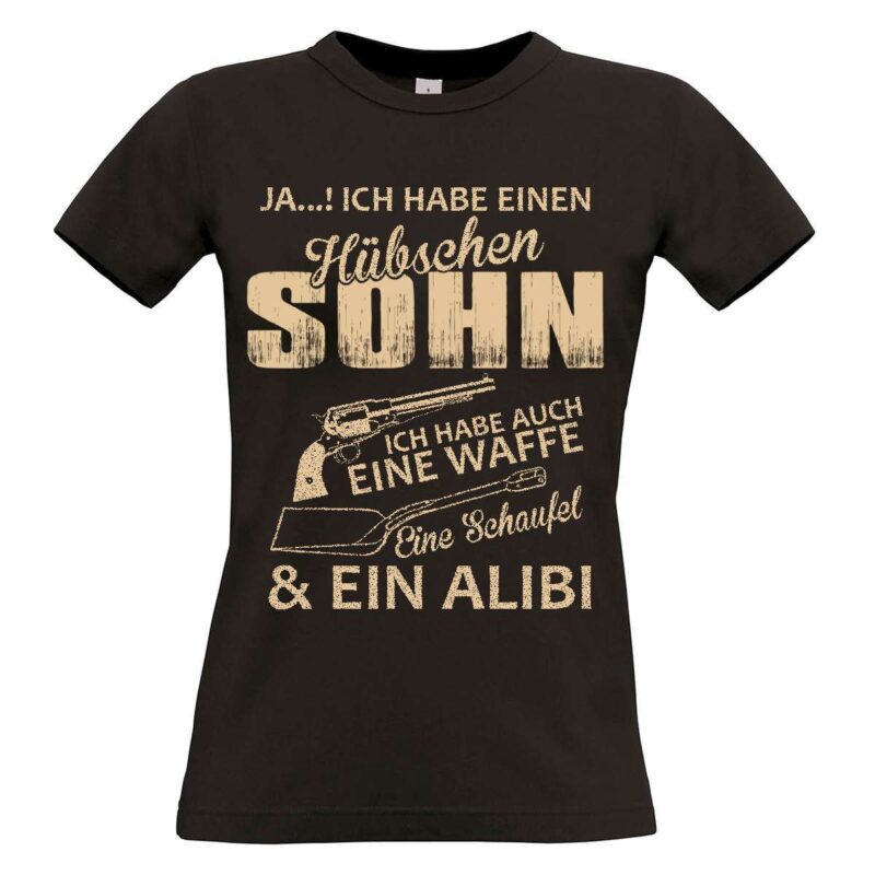 Bild von   damen t shirt modell huebschejpg | Individuelle 🎁 persönliche 🎁 personalisierte Geschenke bedruckt ▪ bestickt ▪ graviert