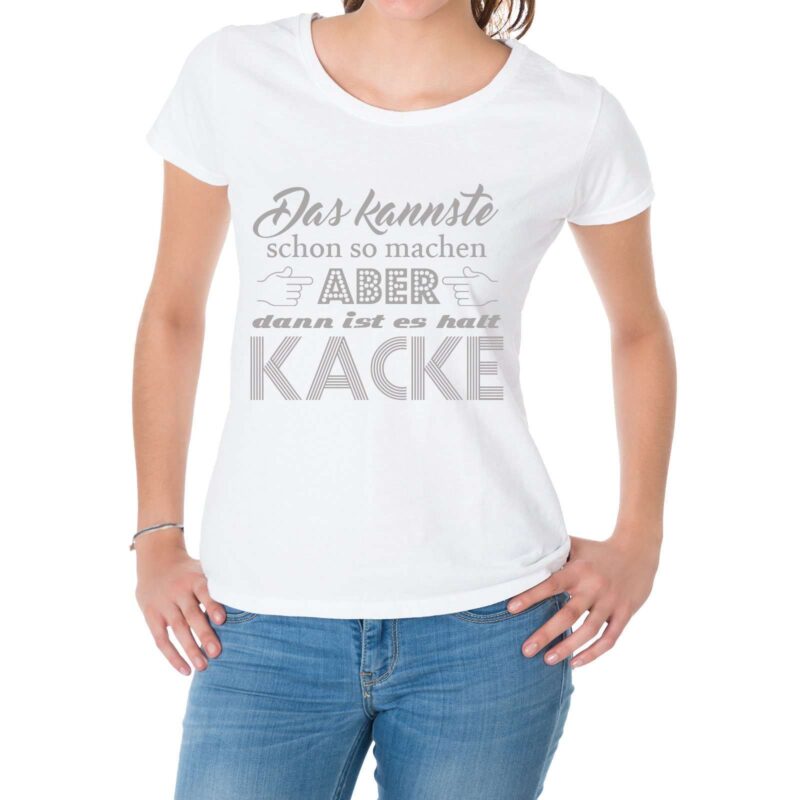 Bild von   damen t shirt modell kannstejpg | Individuelle 🎁 persönliche 🎁 personalisierte Geschenke bedruckt ▪ bestickt ▪ graviert