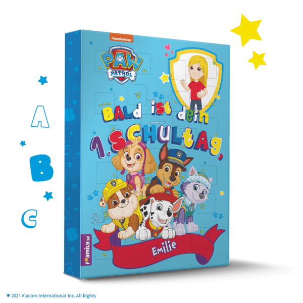 Bild von   paw patrol countdown schulstarpng | Individuelle 🎁 persönliche 🎁 personalisierte Geschenke bedruckt ▪ bestickt ▪ graviert