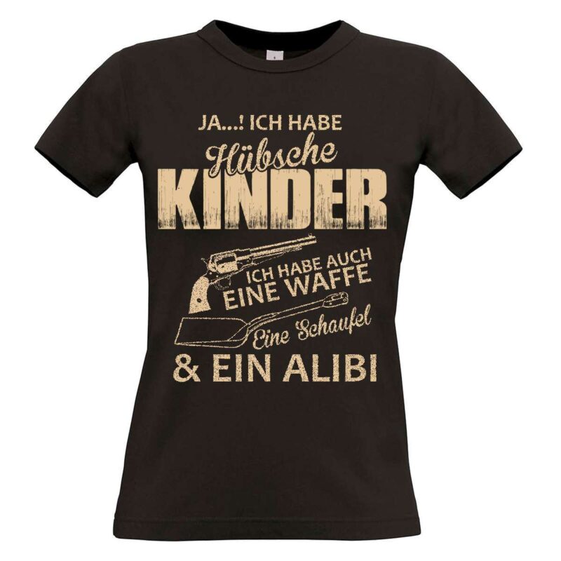 Bild von   damen t shirt modell huebschejpg | Individuelle 🎁 persönliche 🎁 personalisierte Geschenke bedruckt ▪ bestickt ▪ graviert