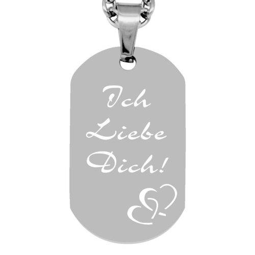 Kettenanhänger Dogtag - Herzen - Wunschtext-silber