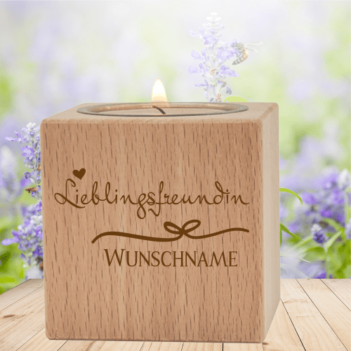 Teelichthalter Lieblingsfreundin mit Wunschnamen