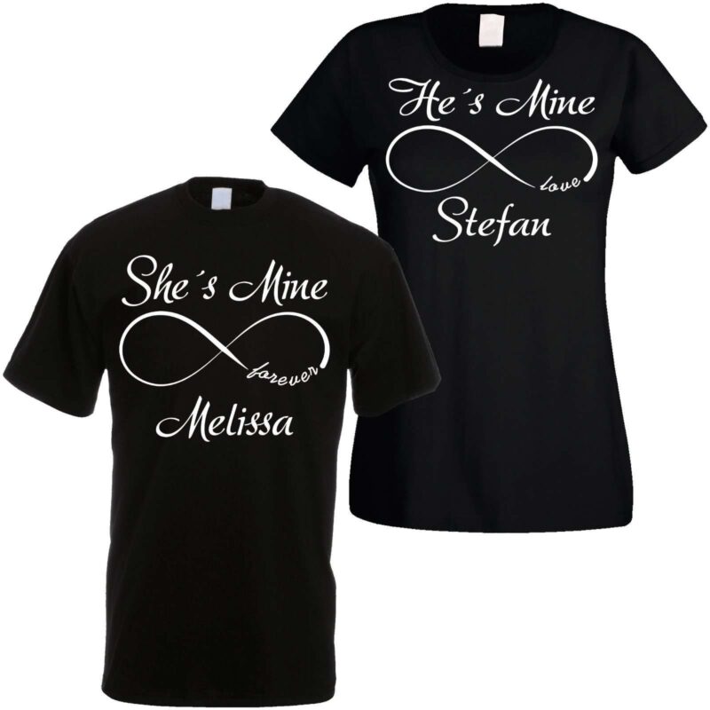 Bild von   partnershirts schwarz oder weijpg | Individuelle 🎁 persönliche 🎁 personalisierte Geschenke bedruckt ▪ bestickt ▪ graviert