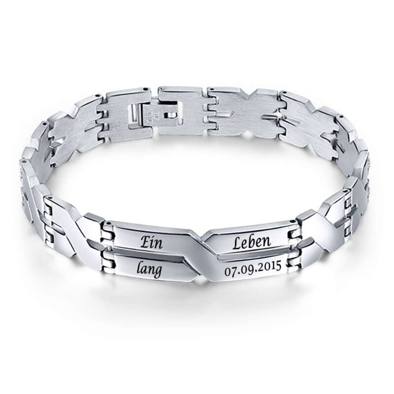 Bild von   edelstahlarmband mit gravurplajpg | Individuelle 🎁 persönliche 🎁 personalisierte Geschenke bedruckt ▪ bestickt ▪ graviert