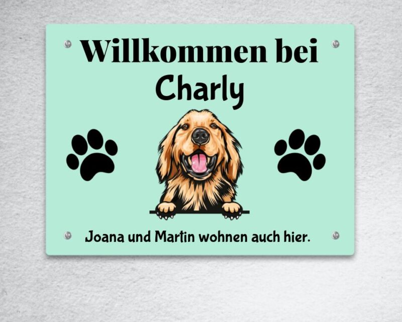 Bild von   willkommen hunde portraitjpg | Individuelle 🎁 persönliche 🎁 personalisierte Geschenke bedruckt ▪ bestickt ▪ graviert