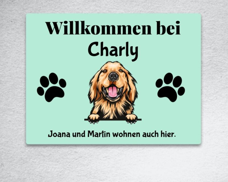Bild von   willkommen hunde portraitjpg | Individuelle 🎁 persönliche 🎁 personalisierte Geschenke bedruckt ▪ bestickt ▪ graviert