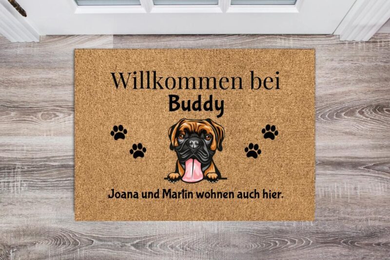 Bild von   individuelle haustier fussmattjpg | Individuelle 🎁 persönliche 🎁 personalisierte Geschenke bedruckt ▪ bestickt ▪ graviert