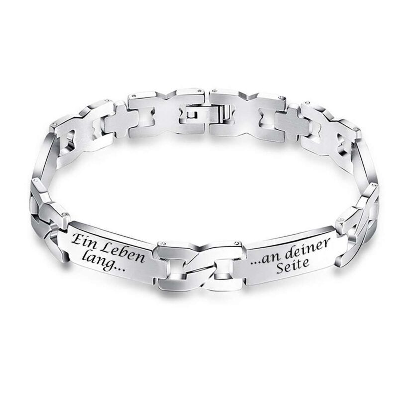 Bild von   edelstahlarmband mit gravurplajpg | Individuelle 🎁 persönliche 🎁 personalisierte Geschenke bedruckt ▪ bestickt ▪ graviert