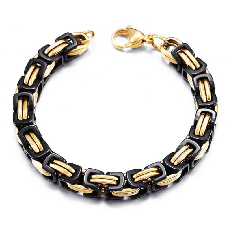 Bild von   edelstahlarmband schwarz goljpg | Individuelle 🎁 persönliche 🎁 personalisierte Geschenke bedruckt ▪ bestickt ▪ graviert