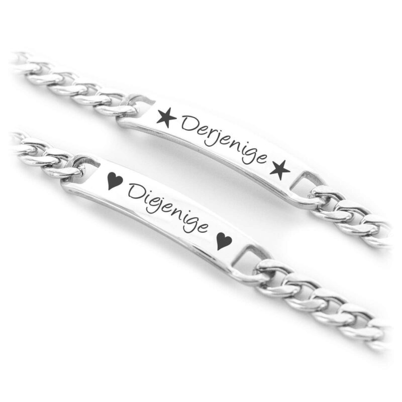 Bild von   edelstahl armketten set silberjpg | Individuelle 🎁 persönliche 🎁 personalisierte Geschenke bedruckt ▪ bestickt ▪ graviert