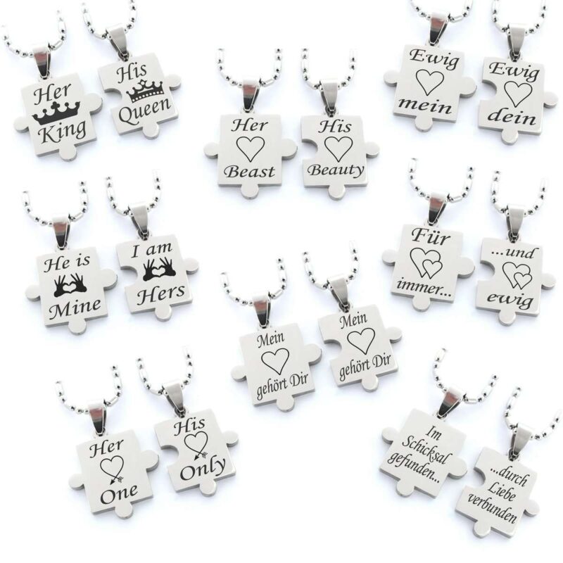 Bild von   partner anhaenger puzzleteilejpg | Individuelle 🎁 persönliche 🎁 personalisierte Geschenke bedruckt ▪ bestickt ▪ graviert
