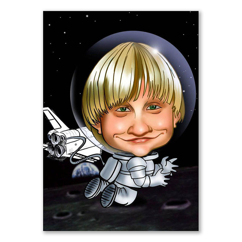 Bild von   erstellung karikatur astronautjpg | Individuelle 🎁 persönliche 🎁 personalisierte Geschenke bedruckt ▪ bestickt ▪ graviert