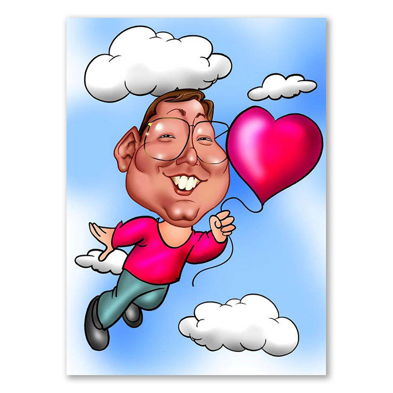 Bild von   erstellung karikatur fliegendejpg | Individuelle 🎁 persönliche 🎁 personalisierte Geschenke bedruckt ▪ bestickt ▪ graviert