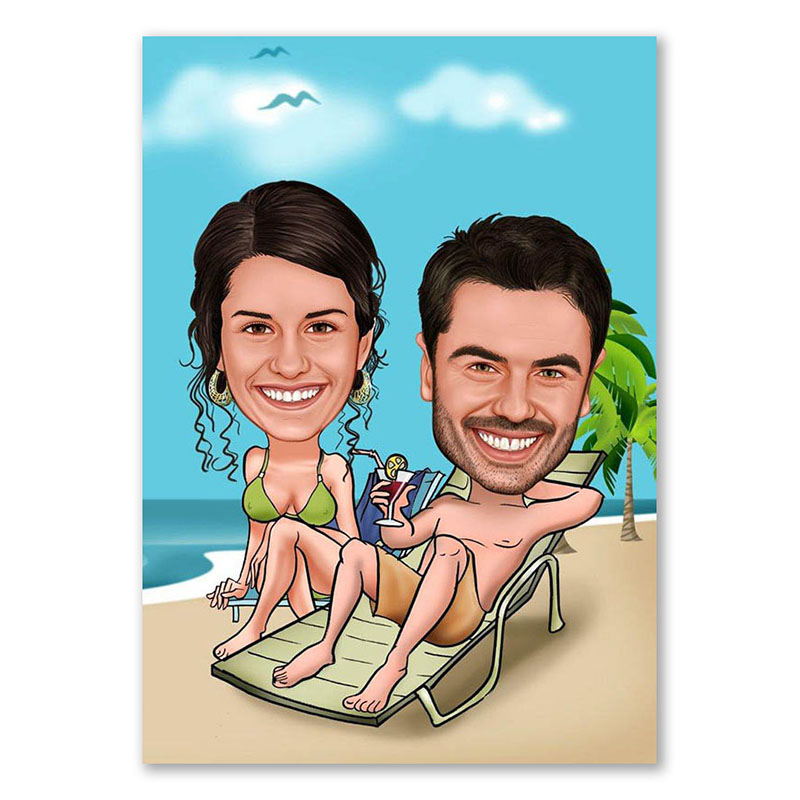 Bild von   erstellung karikatur paar am sjpg | Individuelle 🎁 persönliche 🎁 personalisierte Geschenke bedruckt ▪ bestickt ▪ graviert