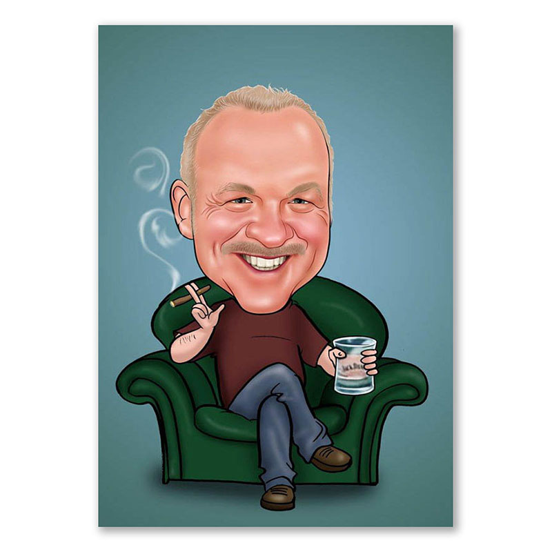 Bild von   erstellung karikatur raucher ijpg | Individuelle 🎁 persönliche 🎁 personalisierte Geschenke bedruckt ▪ bestickt ▪ graviert