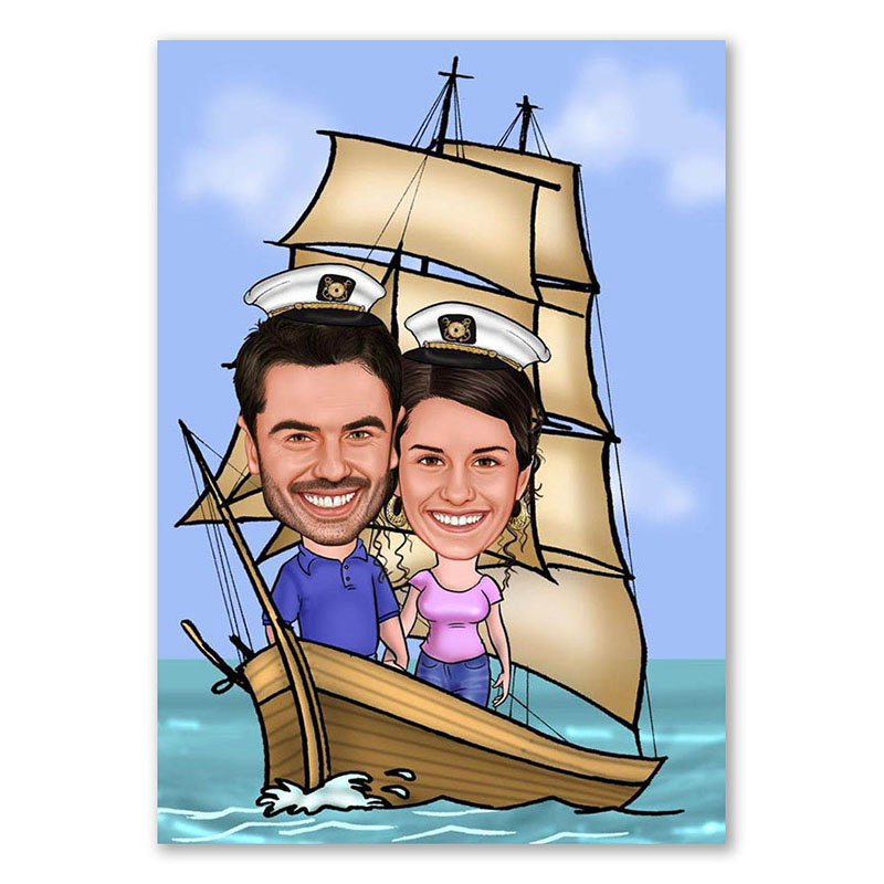 Bild von   erstellung karikatur capitaenjpg | Individuelle 🎁 persönliche 🎁 personalisierte Geschenke bedruckt ▪ bestickt ▪ graviert