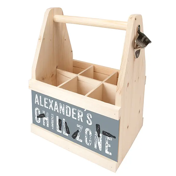 Bild von   beer caddy chill zonejpg | Individuelle 🎁 persönliche 🎁 personalisierte Geschenke bedruckt ▪ bestickt ▪ graviert