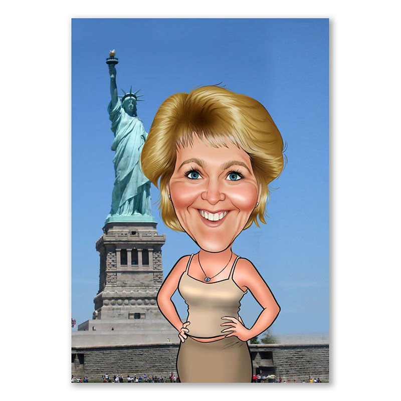 Bild von   erstellung karikatur new yorkjpg | Individuelle 🎁 persönliche 🎁 personalisierte Geschenke bedruckt ▪ bestickt ▪ graviert