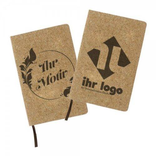 Lasergraviertes Notizbuch (A6) aus Kork (75x120 mm)