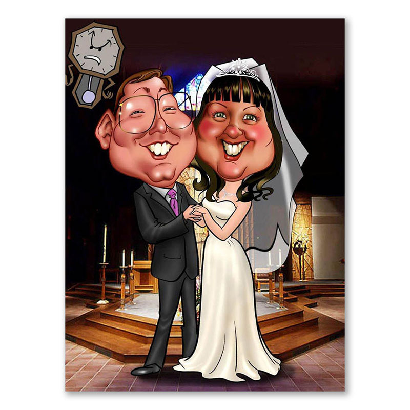 Bild von   erstellung karikatur hochzeitjpg | Individuelle 🎁 persönliche 🎁 personalisierte Geschenke bedruckt ▪ bestickt ▪ graviert