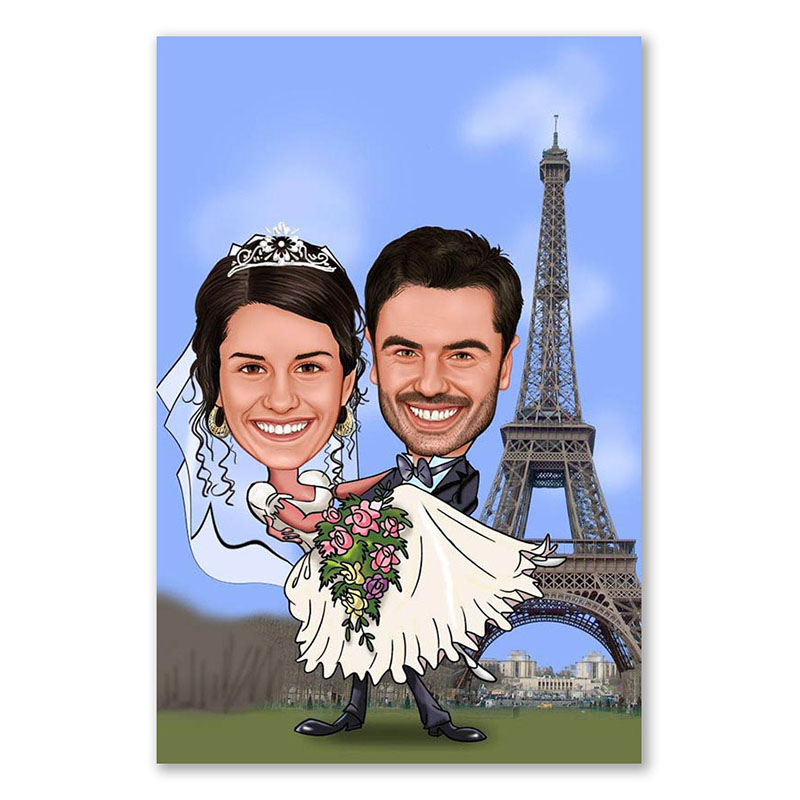 Bild von   erstellung karikatur hochzeitjpg | Individuelle 🎁 persönliche 🎁 personalisierte Geschenke bedruckt ▪ bestickt ▪ graviert