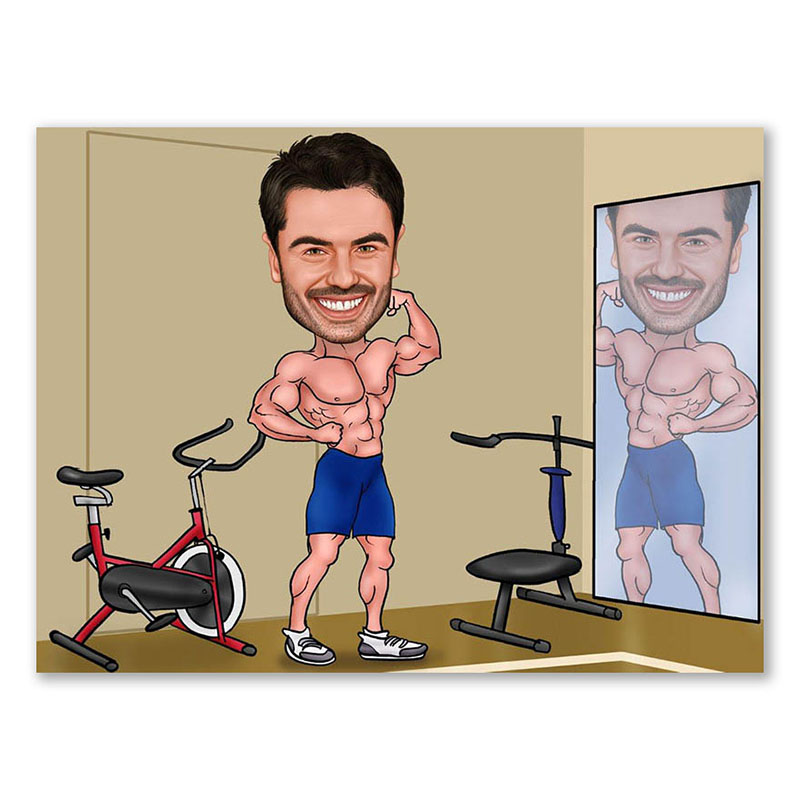 Bild von   erstellung karikatur bodybuildjpg | Individuelle 🎁 persönliche 🎁 personalisierte Geschenke bedruckt ▪ bestickt ▪ graviert