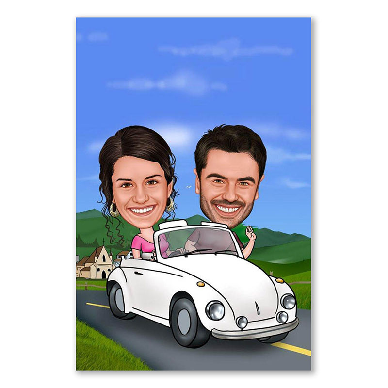 Bild von   erstellung karikatur auto andjpg | Individuelle 🎁 persönliche 🎁 personalisierte Geschenke bedruckt ▪ bestickt ▪ graviert