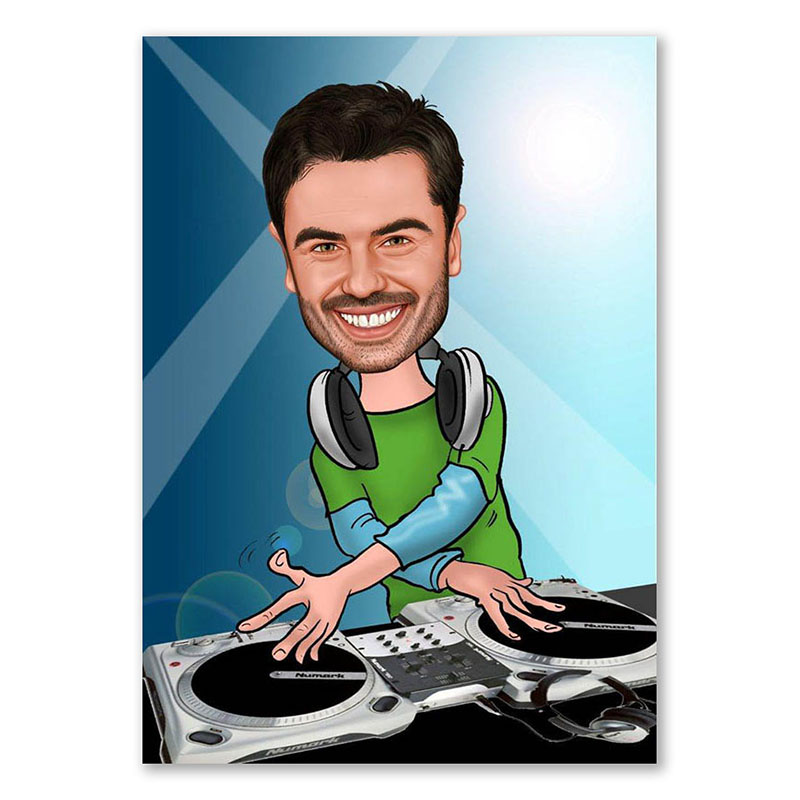 Bild von   erstellung karikatur dj mit kojpg | Individuelle 🎁 persönliche 🎁 personalisierte Geschenke bedruckt ▪ bestickt ▪ graviert