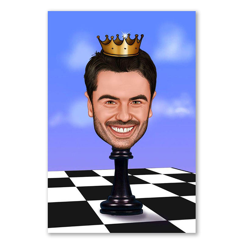 Bild von   erstellung karikatur schach kajpg | Individuelle 🎁 persönliche 🎁 personalisierte Geschenke bedruckt ▪ bestickt ▪ graviert