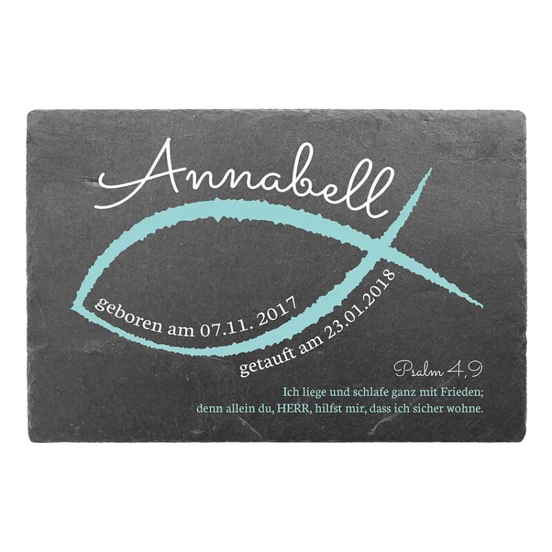 Bild von   geschenk zur taufe aus schiefejpg | Individuelle 🎁 persönliche 🎁 personalisierte Geschenke bedruckt ▪ bestickt ▪ graviert