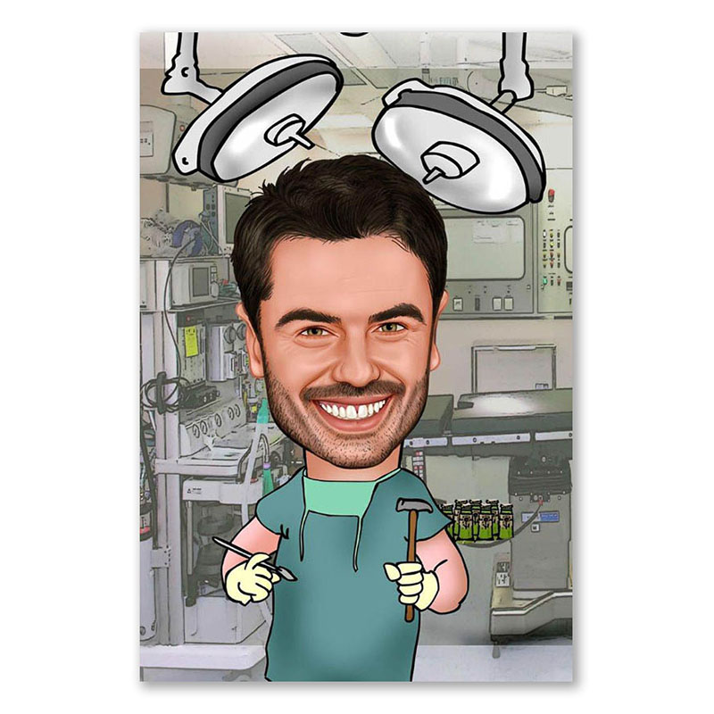 Bild von   erstellung karikatur arzt im ojpg | Individuelle 🎁 persönliche 🎁 personalisierte Geschenke bedruckt ▪ bestickt ▪ graviert