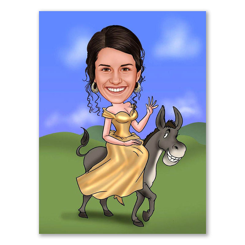 Bild von   erstellung karikatur eselspassjpg | Individuelle 🎁 persönliche 🎁 personalisierte Geschenke bedruckt ▪ bestickt ▪ graviert