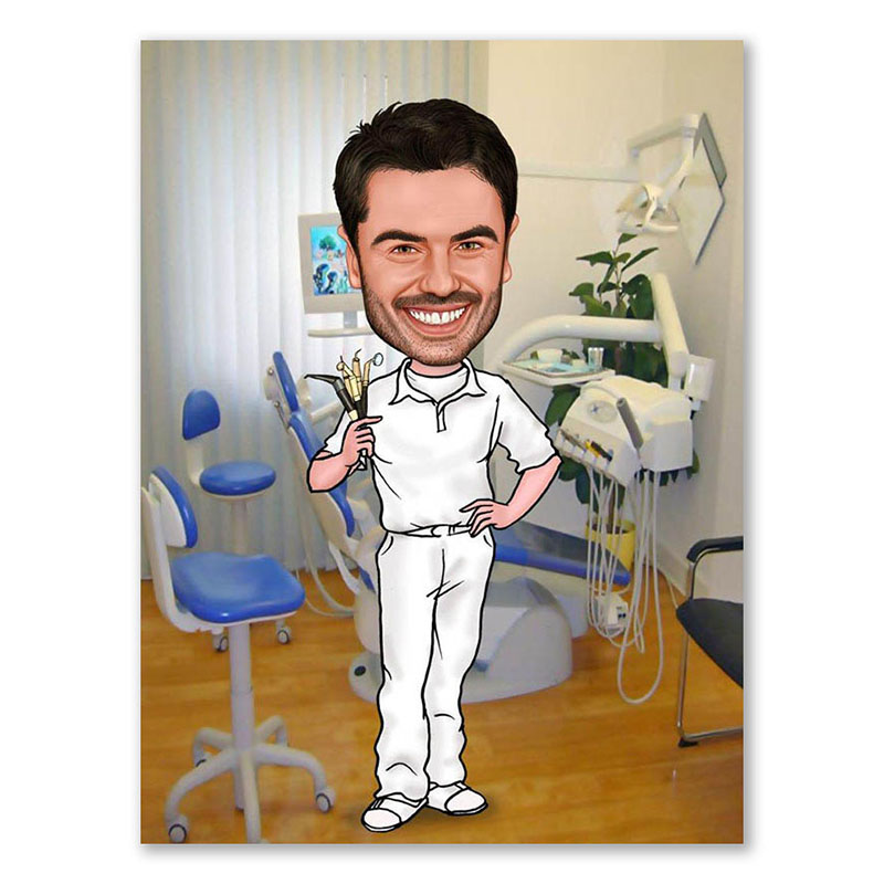 Bild von   erstellung karikatur zahnarztjpg | Individuelle 🎁 persönliche 🎁 personalisierte Geschenke bedruckt ▪ bestickt ▪ graviert