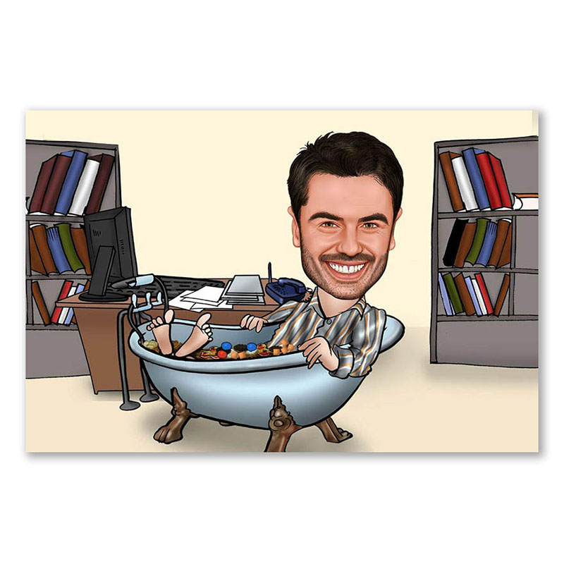 Bild von   erstellung karikatur badewannejpg | Individuelle 🎁 persönliche 🎁 personalisierte Geschenke bedruckt ▪ bestickt ▪ graviert