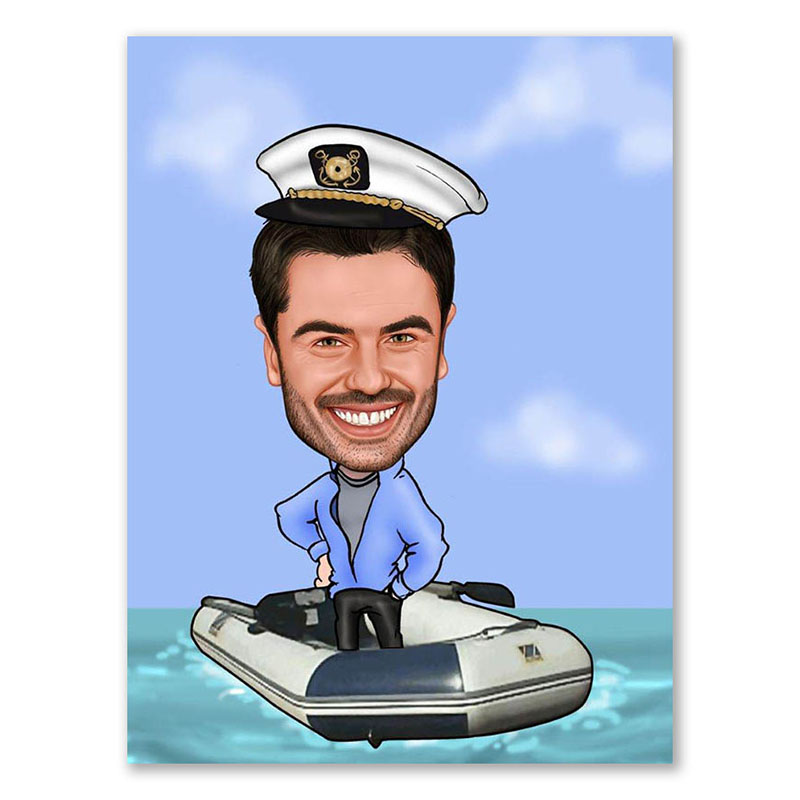 Bild von   erstellung karikatur capitaenjpg | Individuelle 🎁 persönliche 🎁 personalisierte Geschenke bedruckt ▪ bestickt ▪ graviert
