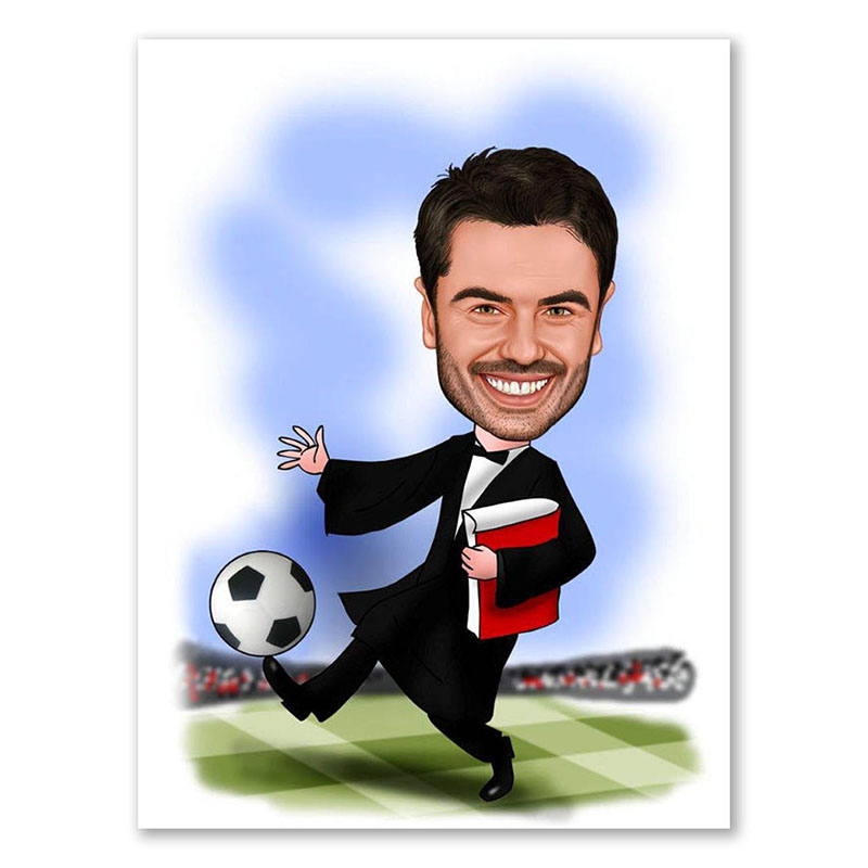Bild von   erstellung karikatur kicker akjpg | Individuelle 🎁 persönliche 🎁 personalisierte Geschenke bedruckt ▪ bestickt ▪ graviert
