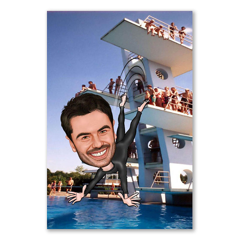 Bild von   erstellung karikatur diver jpg | Individuelle 🎁 persönliche 🎁 personalisierte Geschenke bedruckt ▪ bestickt ▪ graviert