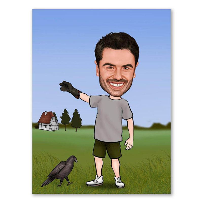 Bild von   erstellung karikatur falknerjpg | Individuelle 🎁 persönliche 🎁 personalisierte Geschenke bedruckt ▪ bestickt ▪ graviert