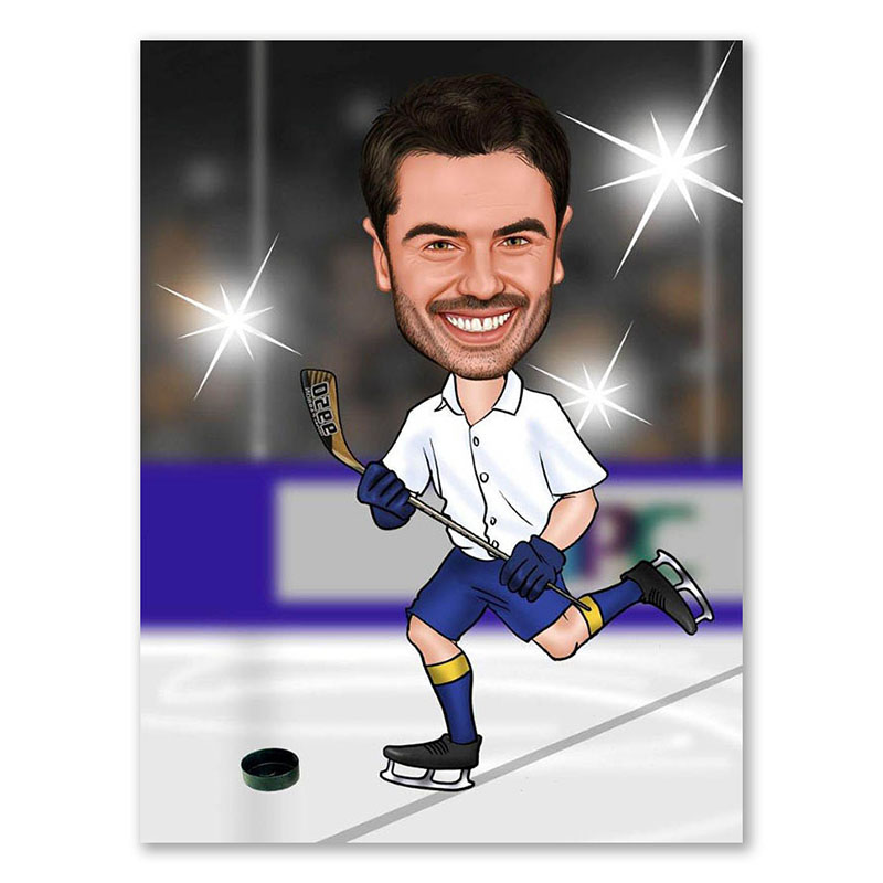 Bild von   erstellung karikatur icehockeyjpg | Individuelle 🎁 persönliche 🎁 personalisierte Geschenke bedruckt ▪ bestickt ▪ graviert