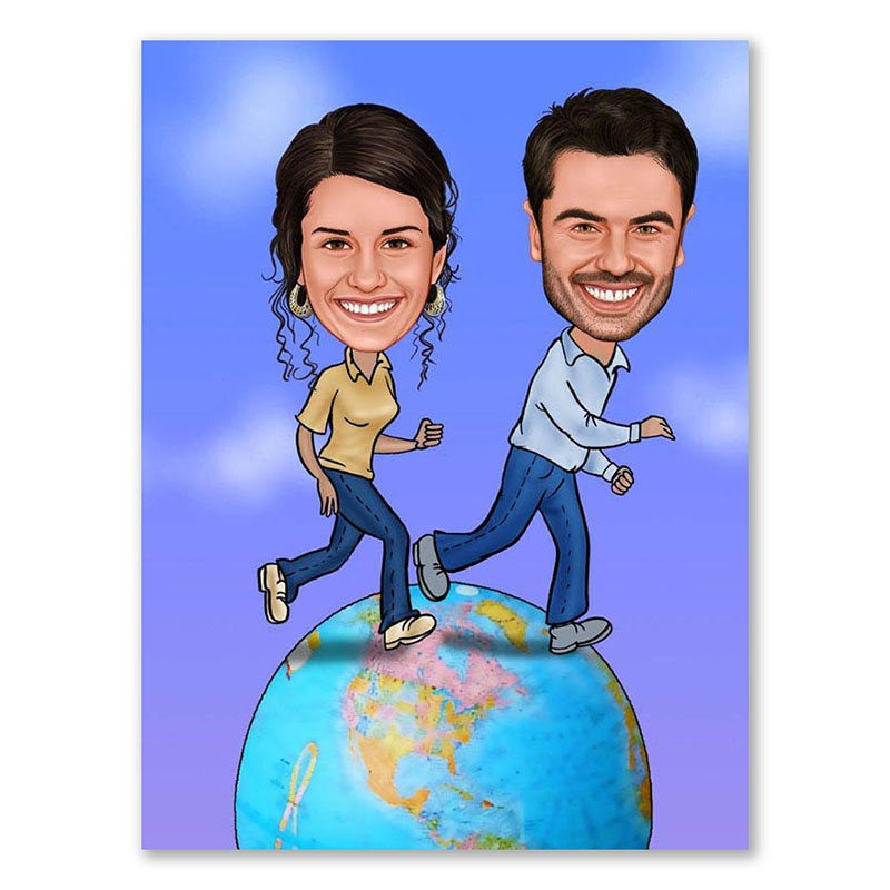 Bild von   erstellung karikatur around thjpg | Individuelle 🎁 persönliche 🎁 personalisierte Geschenke bedruckt ▪ bestickt ▪ graviert