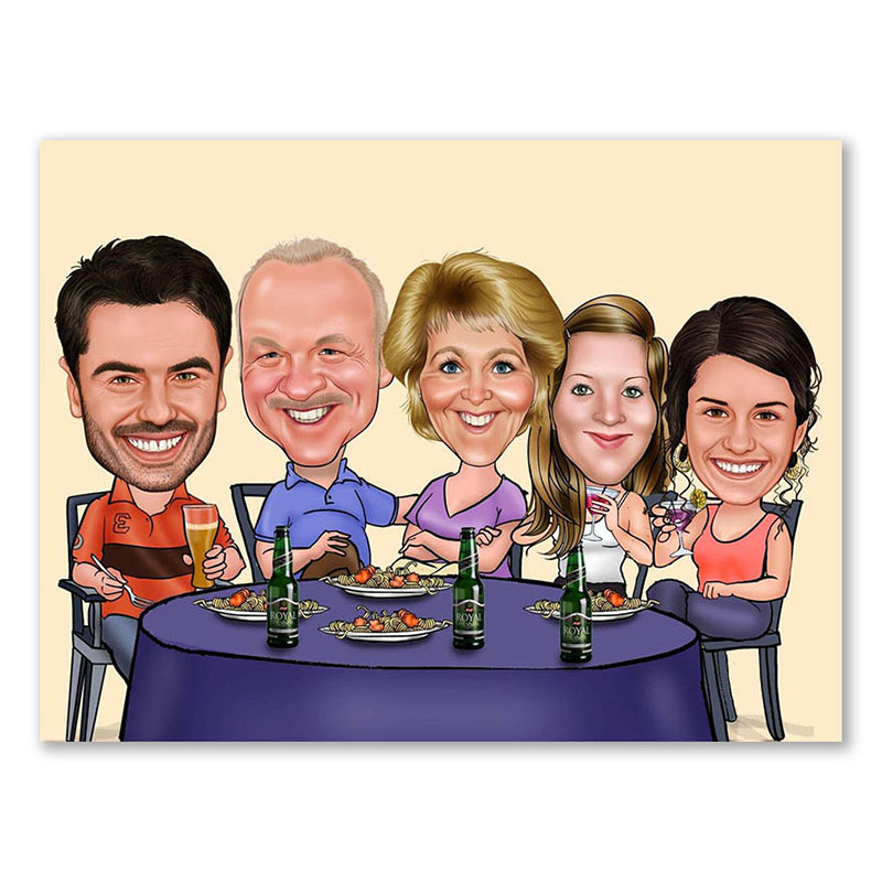 Bild von   erstellung karikatur familienjpg | Individuelle 🎁 persönliche 🎁 personalisierte Geschenke bedruckt ▪ bestickt ▪ graviert